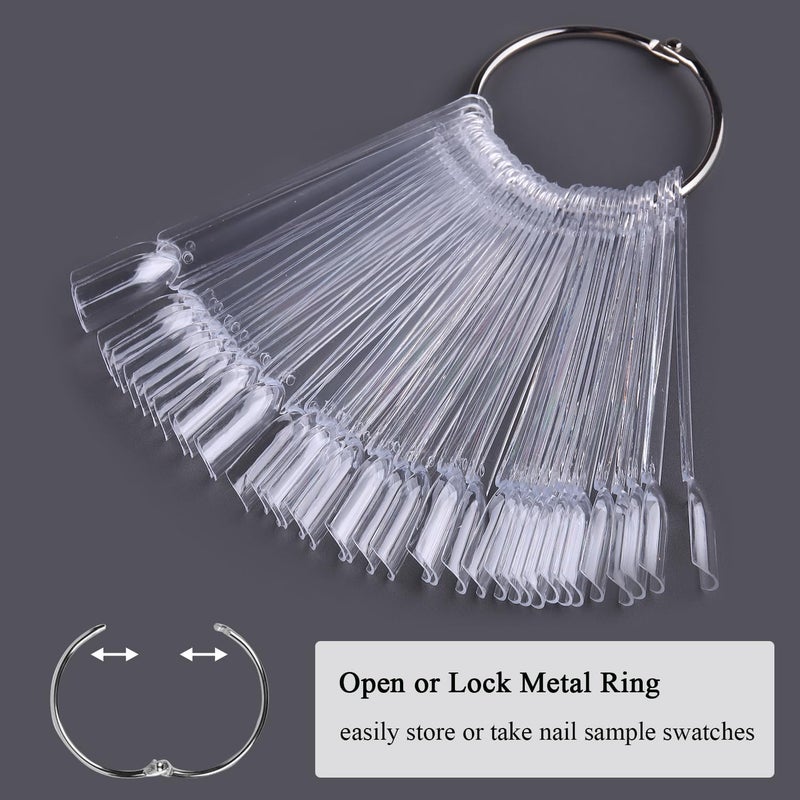 furtherpretty Clear Nail Swatch Sticks with Number Stickers, 50 Pcs Squoval Nail Sample Swatches for Gel Polish Color Display Practice Nails muestrario de colores para uñas Manicure Supplies - Image 5